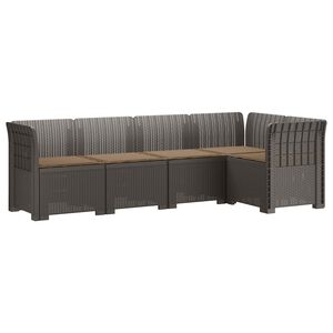vidaXL Canap&eacute; de Jardin 5 Places avec Coussins Aspect Rotin PP