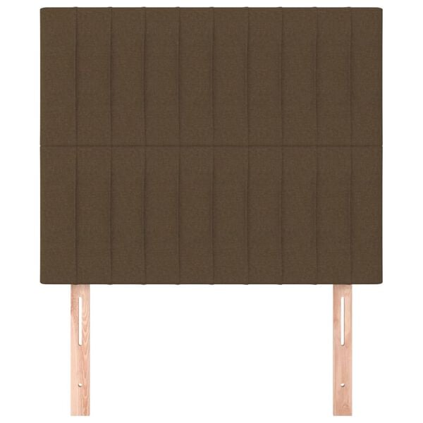 vidaXL T&ecirc;te de lit marron fonc&eacute; 80x5x118/128 cm Tissu
