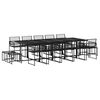 vidaXL Ensemble &agrave; manger de jardin 15 pcs noir r&eacute;sine tress&eacute;e