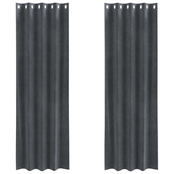 vidaXL Rideaux occultants 2 pcs Gris clair 140 x 225 cm Velours