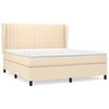 vidaXL Sommier &agrave; lattes de lit avec matelas Cr&egrave;me 180x200 cm Tissu