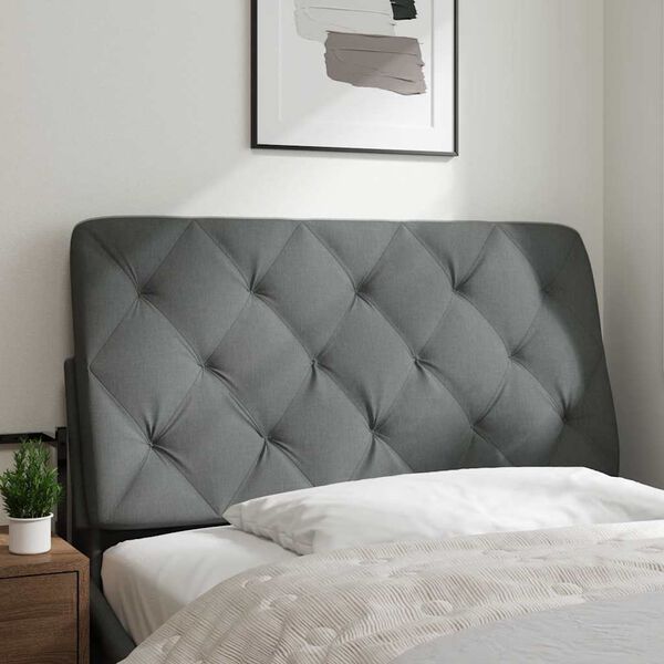 vidaXL Coussin de t&ecirc;te de lit gris fonc&eacute; 100 cm tissu