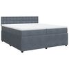 vidaXL Sommier &agrave; lattes de lit et matelas Gris fonc&eacute; 200x200cm Velours