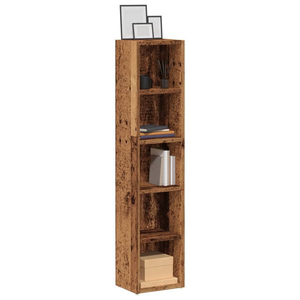 vidaXL Armoires &agrave; CD 2 pcs vieux bois 21x16x93,5 cm bois d'ing&eacute;nierie