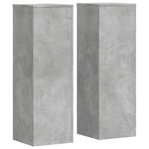 vidaXL Supports pour plantes 2 pcs gris b&eacute;ton bois d'ing&eacute;nierie