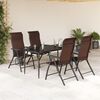 vidaXL Chaises pliables de jardin lot de 4 marron résine tressée