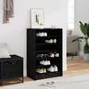 vidaXL Cabinet &agrave; chaussures avec &eacute;tag&egrave;re Ch&ecirc;ne noir 60 x 35 x 92 cm