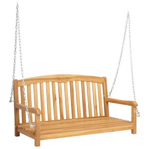 vidaXL Banc Balan&ccedil;oire 114 x 61 x 61,5 cm Bois de teck massif Naturel