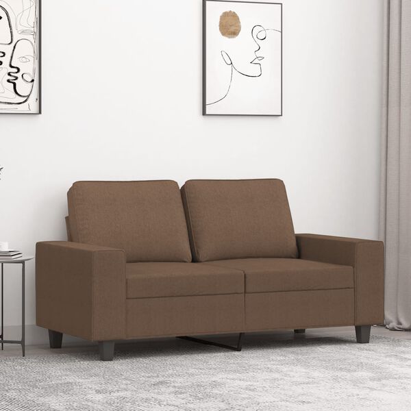 vidaXL Canap&eacute; &agrave; 2 places Marron 120 cm Tissu