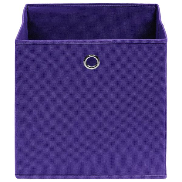vidaXL Boîtes de rangement 4 pcs Tissu intissé 28x28x28 cm Violet