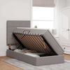 vidaXL Lit avec rangement et matelas Taupe 90 x 190 cm Polyester