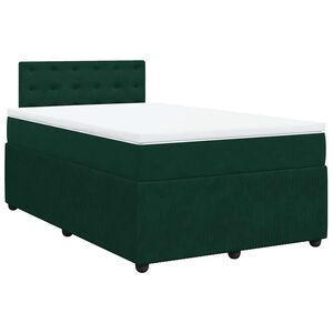 vidaXL Sommier &agrave; lattes de lit et matelas Vert fonc&eacute; 120x200cm Velours