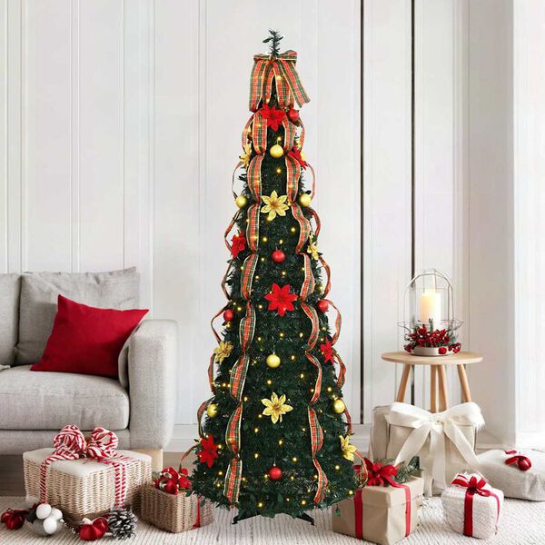 vidaXL Sapin de Noël artificiel avec 150 LED Vert 180 cm PVC