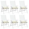 vidaXL Coussins de chaise lot de 6 blanc crème 50x50x7 cm tissu oxford