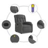 vidaXL Fauteuil inclinable de massage &eacute;lectrique gris fonc&eacute; tissu
