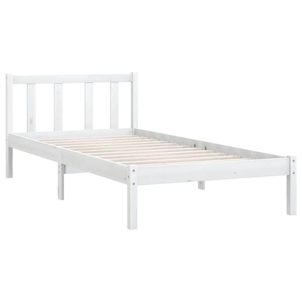 vidaXL Cadre de lit sans matelas blanc bois massif 100x200 cm