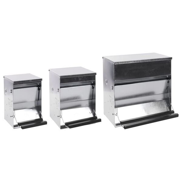 FLAMINGO Mangeoire &agrave; poulets &agrave; p&eacute;dale automatique Timo 30 kg