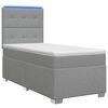 vidaXL Lit de box spring avec matelas et LED Gris clair 90 x 190 cm