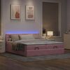 vidaXL Cadre de lit ottoman avec matelas rose 200x200 cm velours