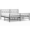 vidaXL Cadre de lit m&eacute;tal sans matelas avec pied de lit noir 193x203cm