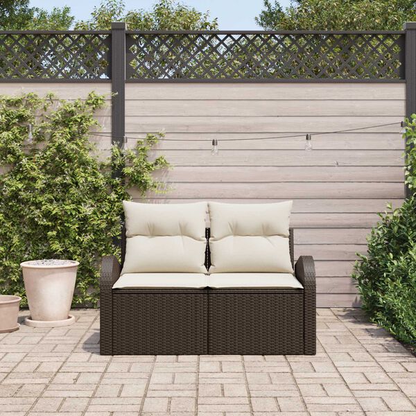 vidaXL Canapé de jardin Marron 124 x 62 x 69cm polyrotin