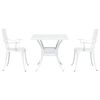 vidaXL Ensemble de tables de jardin 3 pcs Blanc Aluminium coul&eacute;