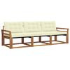 vidaXL Ensemble de canap&eacute;s d'ext&eacute;rieur 3 pcs Naturel et Cr&egrave;me
