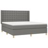 vidaXL Sommier &agrave; lattes de lit avec matelas Gris fonc&eacute; 180x200cm Tissu