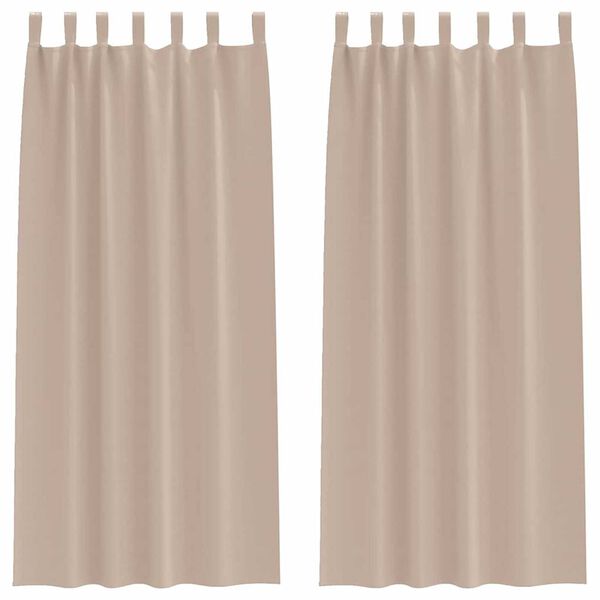vidaXL Rideaux occultants avec anneaux 2 pcs Taupe 245 x 140 cm