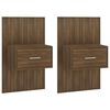 vidaXL Tables de chevet murales 2 pcs Ch&ecirc;ne marron