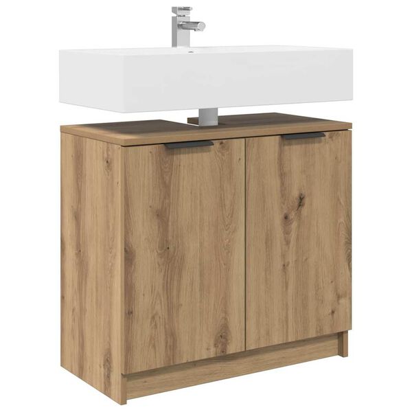 vidaXL Cabinet de salle de bain Ch&ecirc;ne artisanal 64,5 x 33,5 x 59 cm