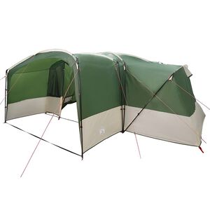 vidaXL Tente familiale 12 personnes 12 personne Vert et blanc