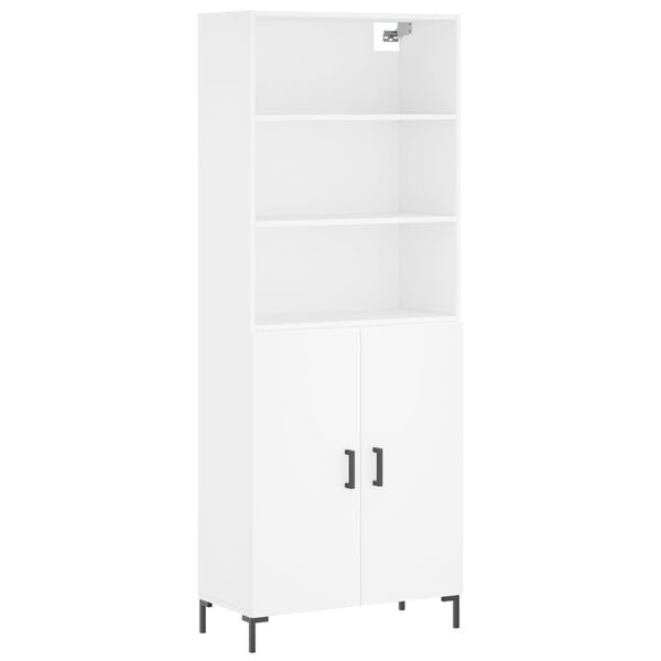 vidaXL Buffet haut Blanc 69,5x34x180 cm Bois d'ingénierie