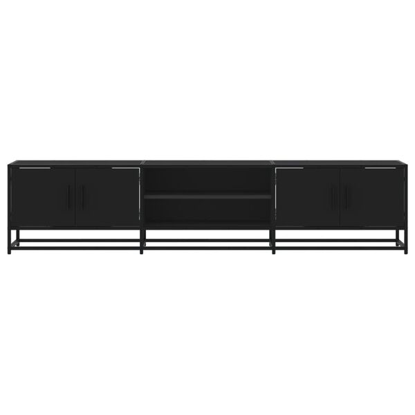 vidaXL Meuble TV noir 180x35x41 cm bois d'ingénierie