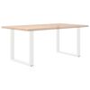 vidaXL Pieds de table &agrave; manger en U 2 pi&egrave;ces Blanc 80 x (72-73) cm Acier