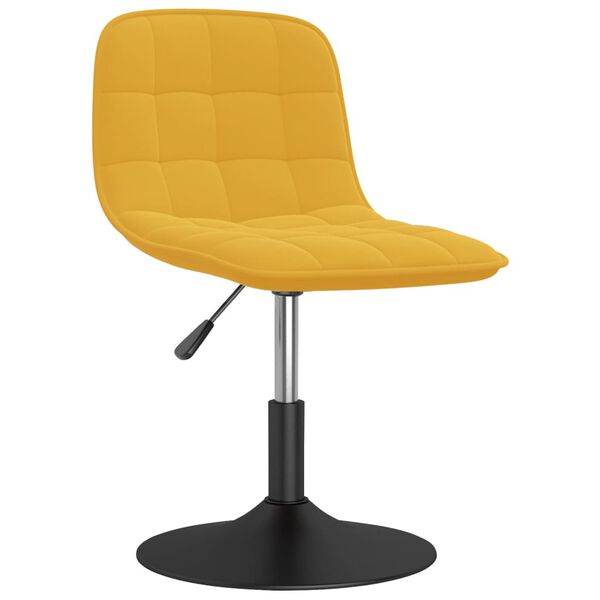 vidaXL Chaises pivotantes &agrave; manger lot de 4 jaune moutarde velours