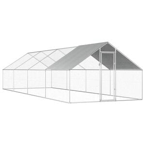 vidaXL Poulailler d'ext&eacute;rieur 2,75 x 8 x 1,92 m Acier galvanis&eacute;