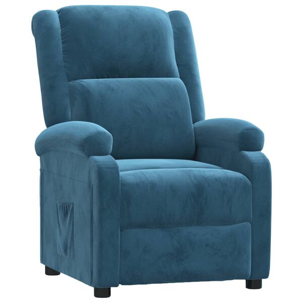 vidaXL Fauteuil inclinable bleu velours