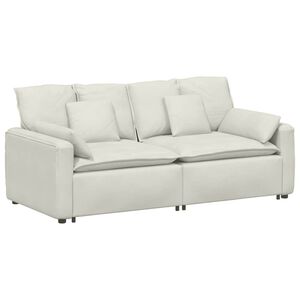 vidaXL Canap&eacute; modulable avec coussins couleur cr&egrave;me