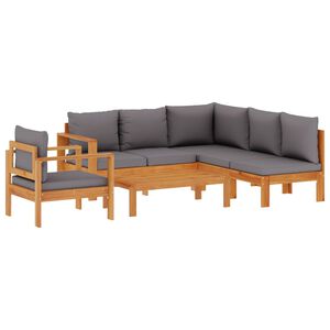 vidaXL Salon de jardin avec coussins 5 pcs Bois d'acacia solide