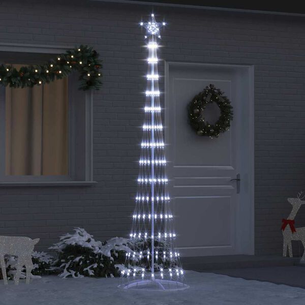vidaXL Arbre de Noël LED Blanc froid 70 x 70 x 250 cm Métal