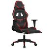 vidaXL Chaise de jeu avec repose-pied Noir/rouge bordeaux Similicuir