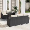 vidaXL Ensemble de canapé de jardin 6 pcs Noir Poly rotin