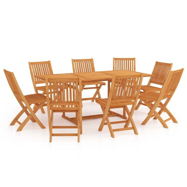 vidaXL Ensemble &agrave; manger de jardin 9 pcs Bois de teck massif