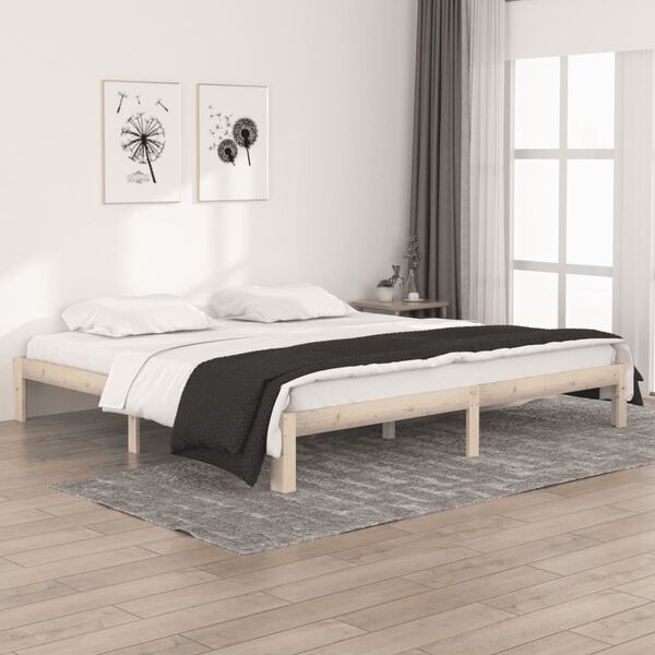 vidaXL Cadre de lit sans matelas bois massif de pin 200x200 cm