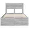 vidaXL Cadre de lit Gris Sonoma 120 x 190 cm Bois de pin massif