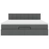 VidaXL Cadre de lit ottoman avec matelas gris fonc&eacute; 160x200cm tissu