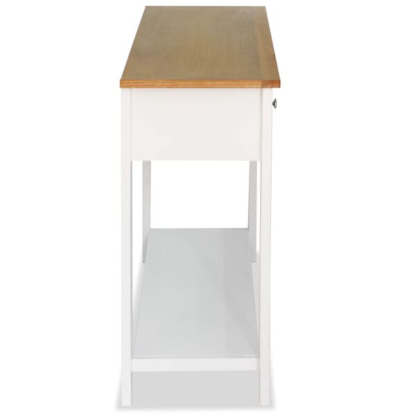 vidaXL Table console 118 x 35 x 77 cm Bois de chêne massif