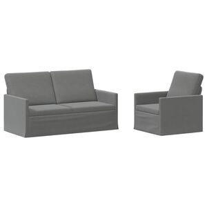 vidaXL Ensemble de Canap&eacute;s 2 pcs Gris fonc&eacute; Velours (V)