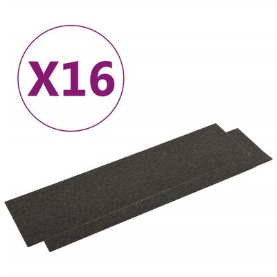vidaXL Dalles de tapis de sol 16 pcs 4 m² 25x100 cm Anthracite